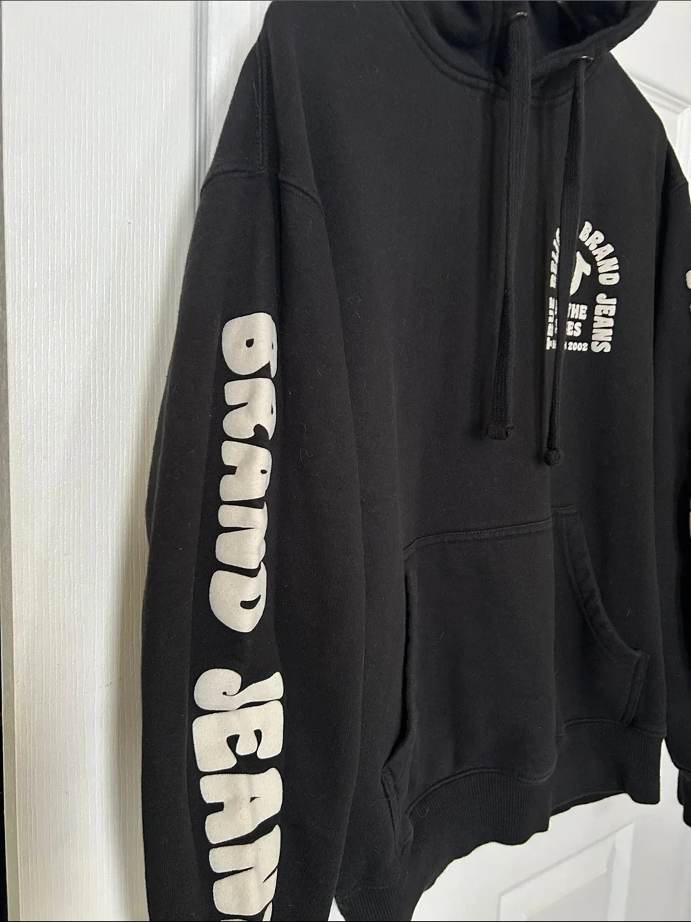 True Religion Black Hoodie with white Logos unisex